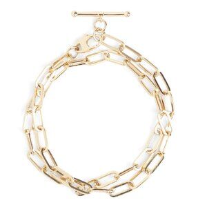 NWT LOREN STEWART X CURATEUR 15" Double Wrap Gold Toggle Bracelet